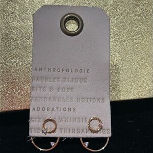 Double Dainty Loops with Cubic Zirconia Earrings-Boutique